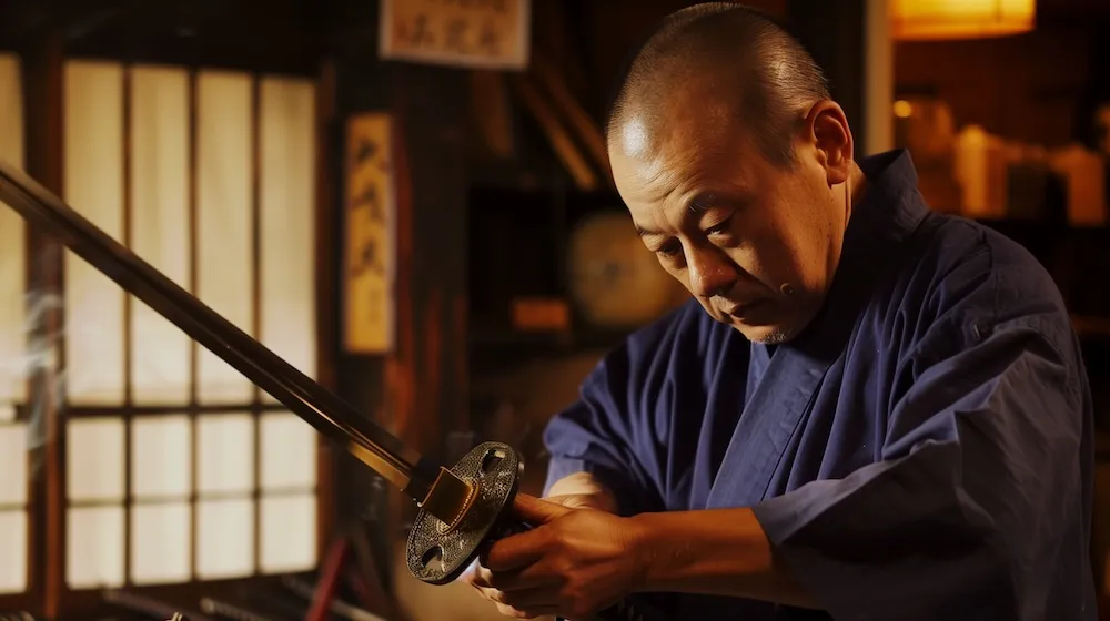 Portrait of Hiroshi Takeda, master swordsmith