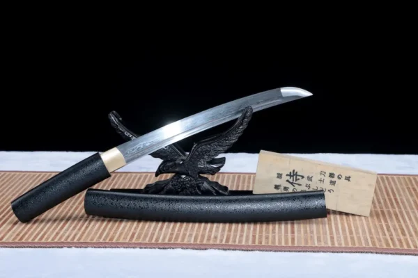 Tanto – Folded Damascus Steel Raindrop Saya | Dark Pattern Series