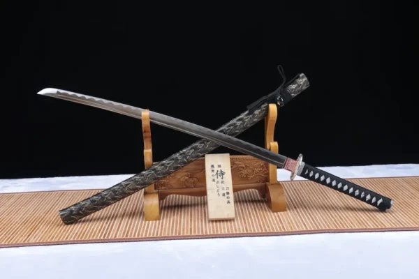 Katana – Gold-Forged High Carbon Steel Blade with Leather Saya | Ox Demon King Ultimate Edition