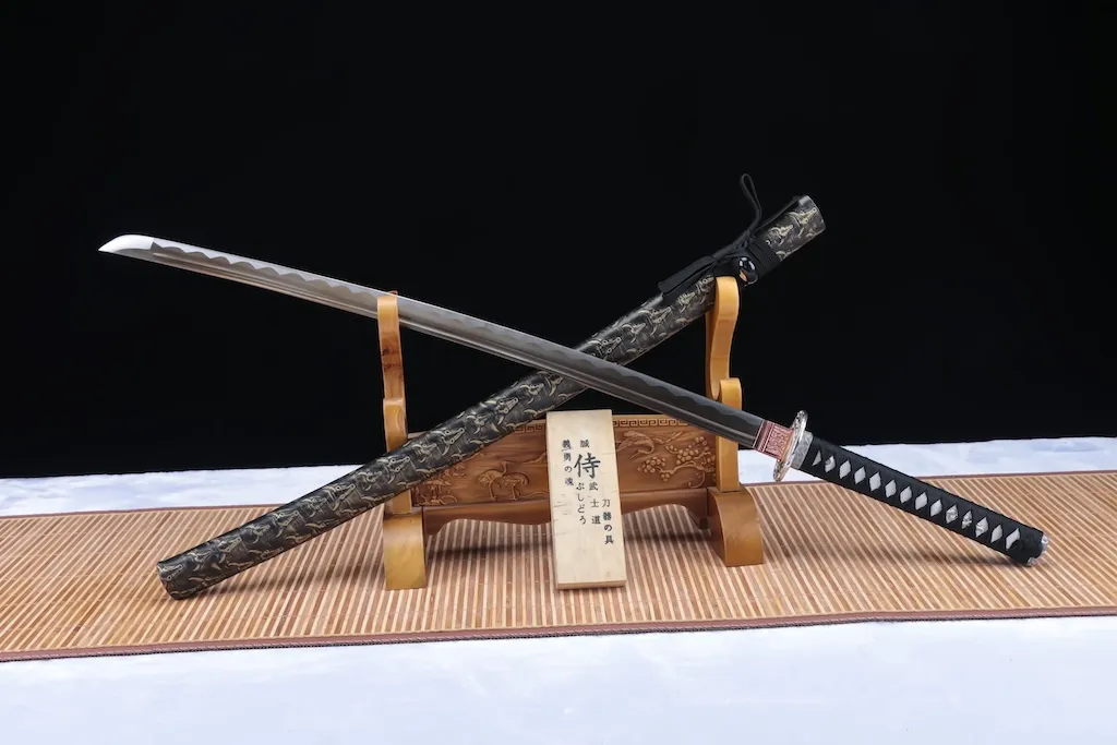 Katana – Gold-Forged High Carbon Steel Blade with Leather Saya | Ox Demon King Ultimate Edition