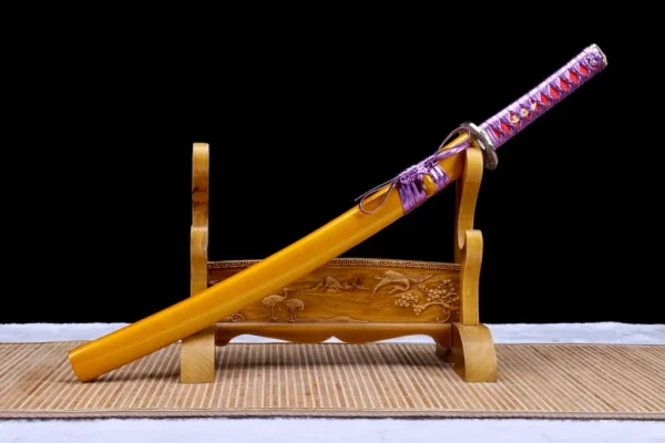 Wakizashi – Gold-Tempered High Carbon Steel Blade with Water Ripple Edge | Shinshin Edition